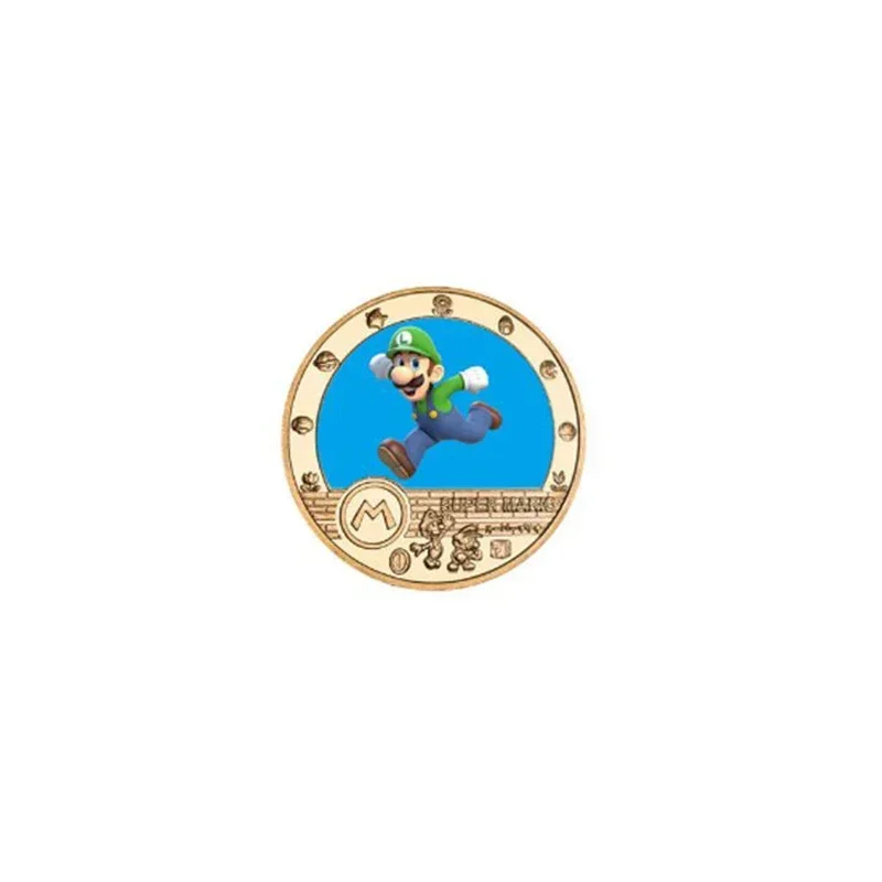 Game Super Mario Bros Commemorative Coins Cartoon Anime Banknote Collection Figure Cards Children Birthday Christmas Gift Toys