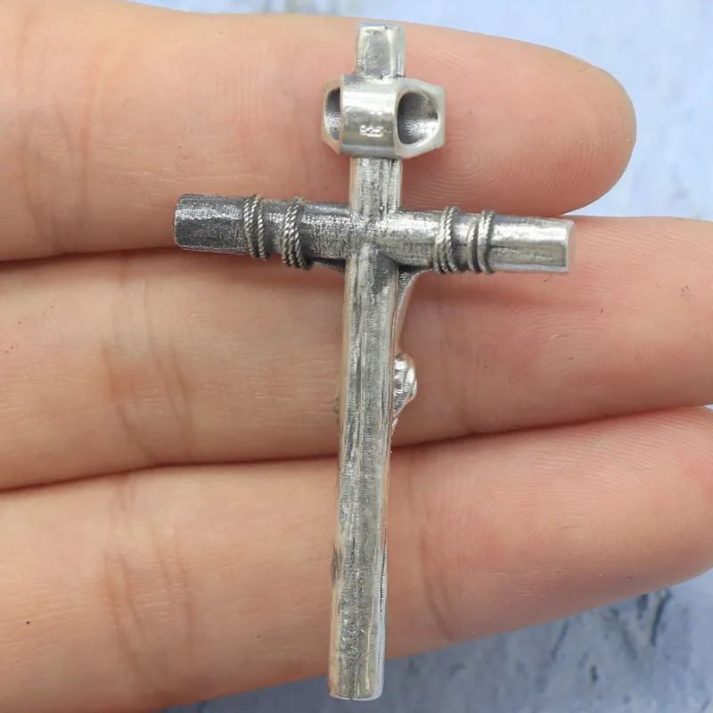 10g 3D Jesus Christ Cross Christian Catholic Pendant Customized 925 SOLID STERLING Silver Pendant