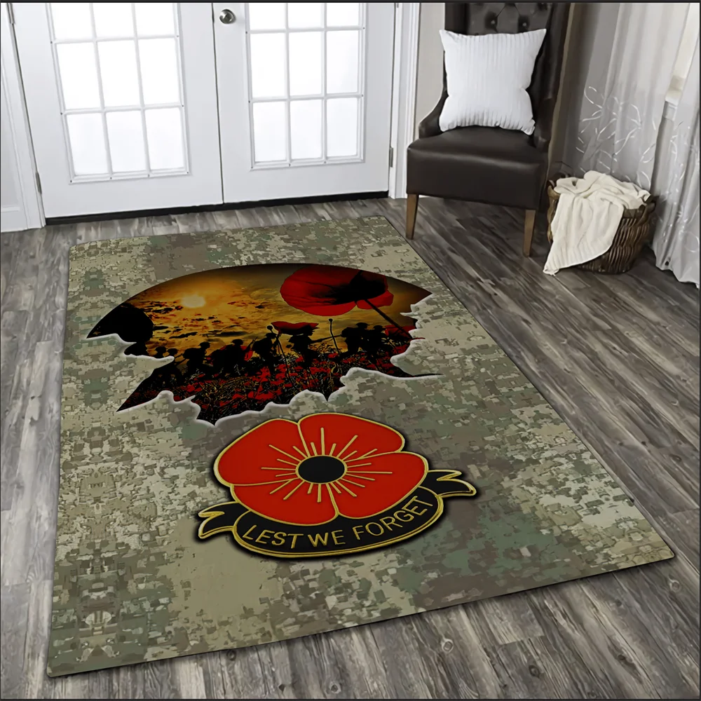 CLOOCL Anzac Day Flannel Carpets for Bed Room 3D Print Living Room Kitchen Carpet Soft Bedroom Carpet Home Decor Drop Shipping