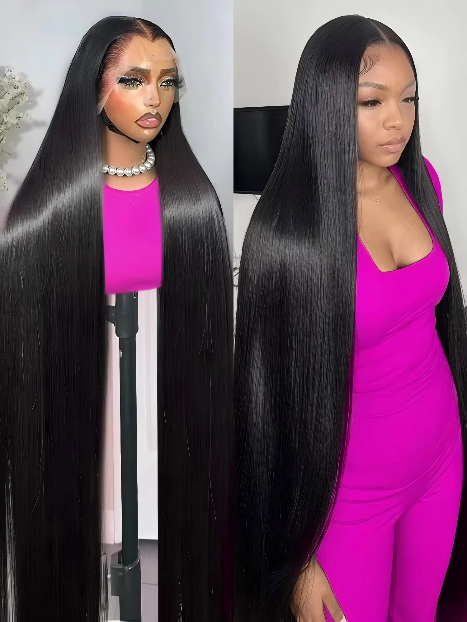 40 52 Inch 13x4 13x6 Straight Lace Frontal Wigs 360 Front Human Hair wig 5X5 Closure Wig Pre Plucked For Women 200 Density