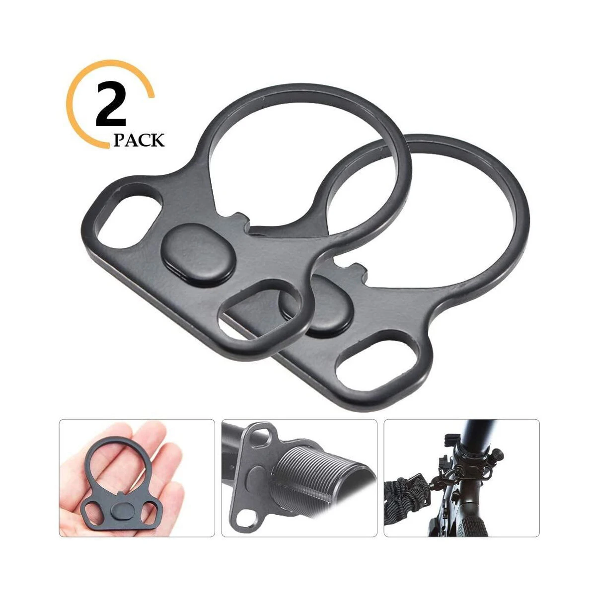 Tactical 2PCS End Plate Dual Loop Ambidextrous Sling Adapter For AR-15 M4