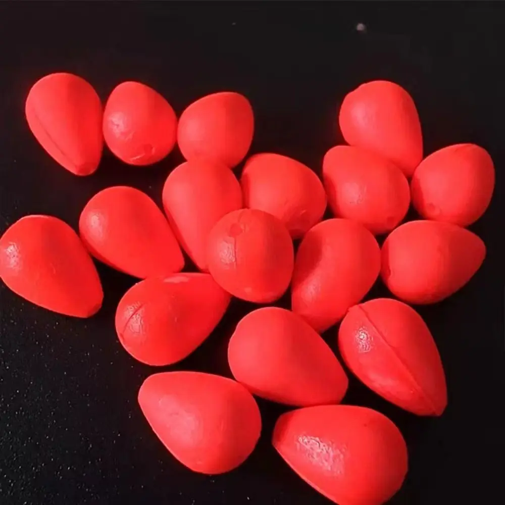 Red/Yellow Eye-catching Beans Moveable Eye-catching Red/Yellow Float Tail Foam Float Sensitive Visualable Beans Fishing Tackle