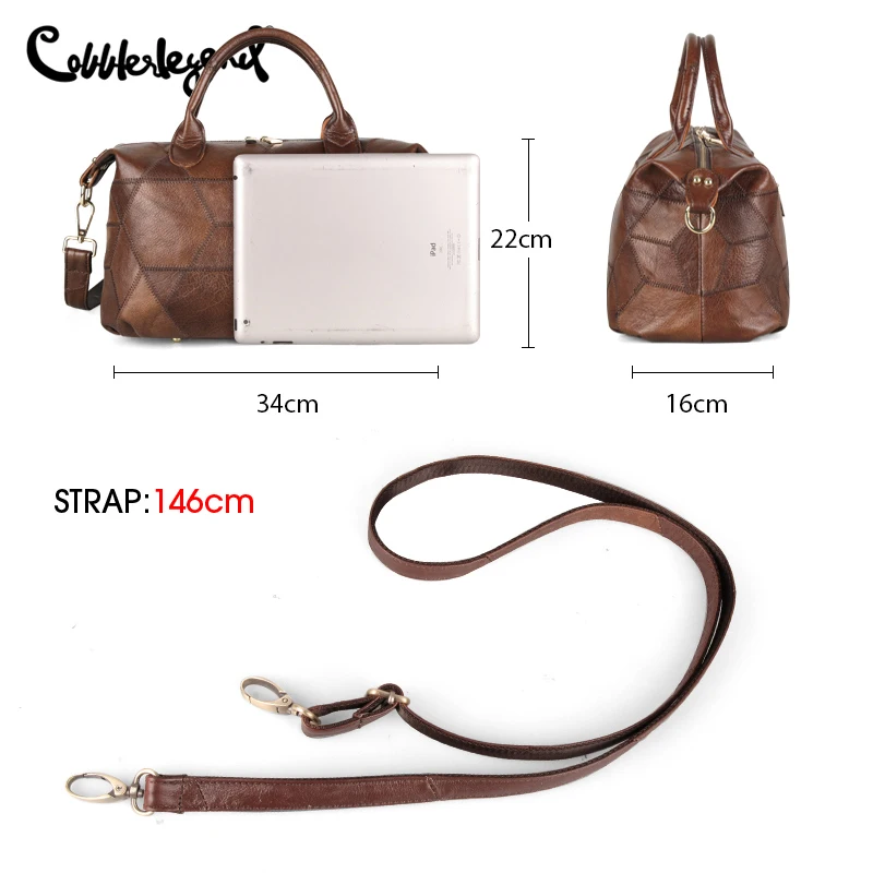 Cobbler Legend Top Handle Handbag Women Retro Cow Leather Sling Bags Detachable Shoulder Strap