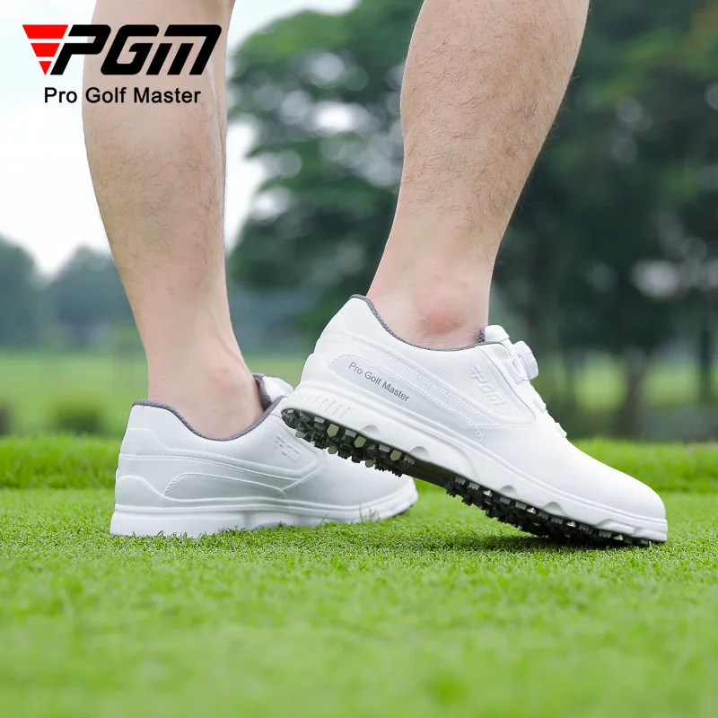 PGM Man Anti-slip Gofl Sports Shoes Outdoor Waterproof Golf Sneakers for Male Rotating Buckle Trainers Soft Midsole Footwear