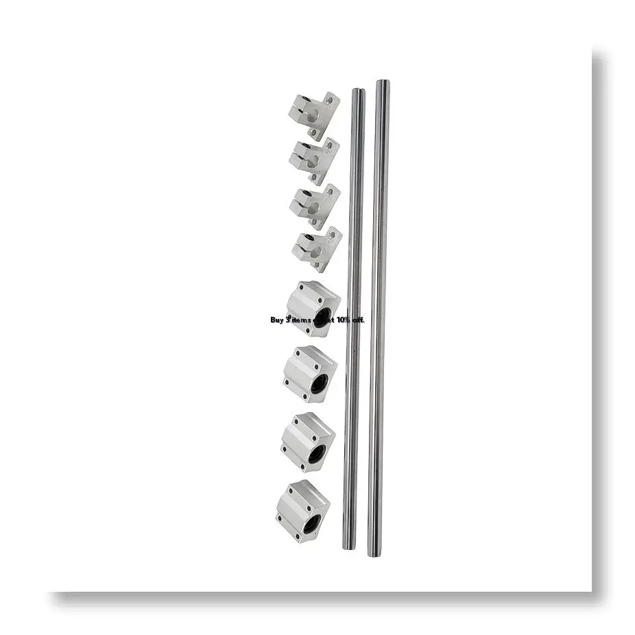 ✼10 Pieces / Set of Optical Axis Linear Axis OD12mm 400mm + SCS12UU Linear Bearing Seat + SK12 Bearing Support 12mm 400mm