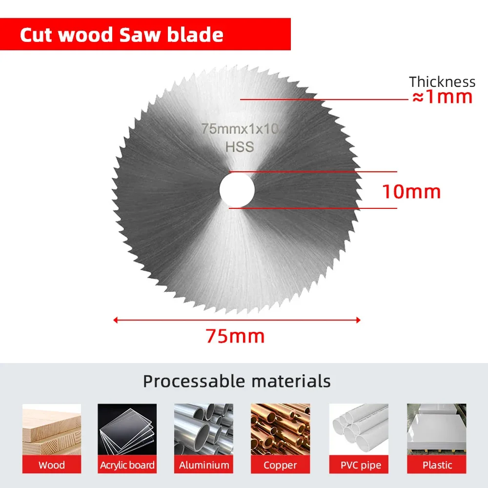Conjunto de 7 Lâminas de Serra Circular Procut de 3 Polegadas com Disco de Desbaste de 75mm - Estrutura de Aço Durável, Incluindo Lâminas de Serra de Corrente, Me