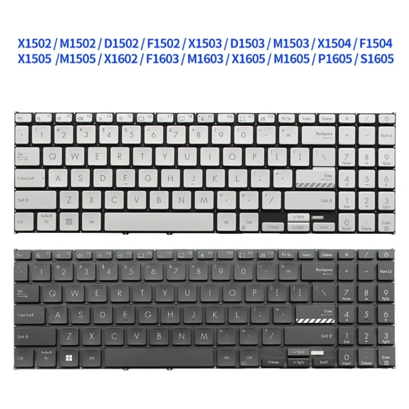 HJ US teclado del ordenador portátil para ASUS Vivobook 15 P1562CV X1603Z X1603ZA K6602Z M1503Q M1603Q X1503ZA X1605V X1502 X1502ZA
