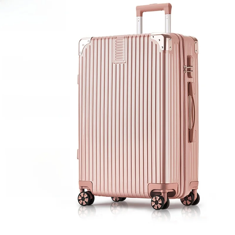 2026-new-large-capacity-aluminum-frame-luggage-travel-suitcase-student-boarding-password-box-trendy-polyester-inner-material