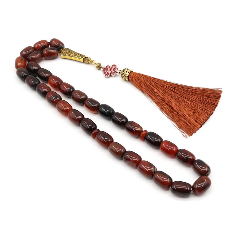 Arab 33 Tasbih Natural Agate Tesbih Ramadan Bracelet Father's Gift Muslim Men's Gift Tesbih Prayer
