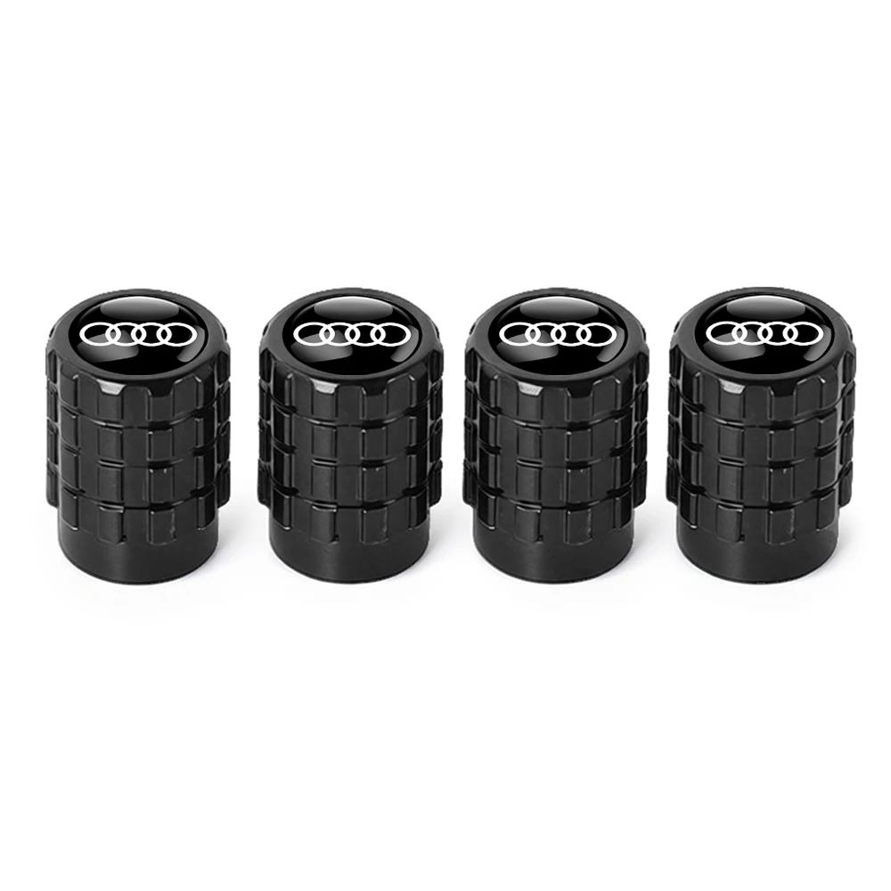 4 Stück Aluminium-Autoreifenventilkappen in Zahnradform für Audi Sline TT A1 A2 A3 A4 A5 A6 A7 A8 8P B6 B7 Auto-Zubehör