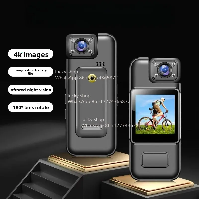 Back Clip Camera HD Infrared Night Vision Portable  Portable Small Camera with Screen