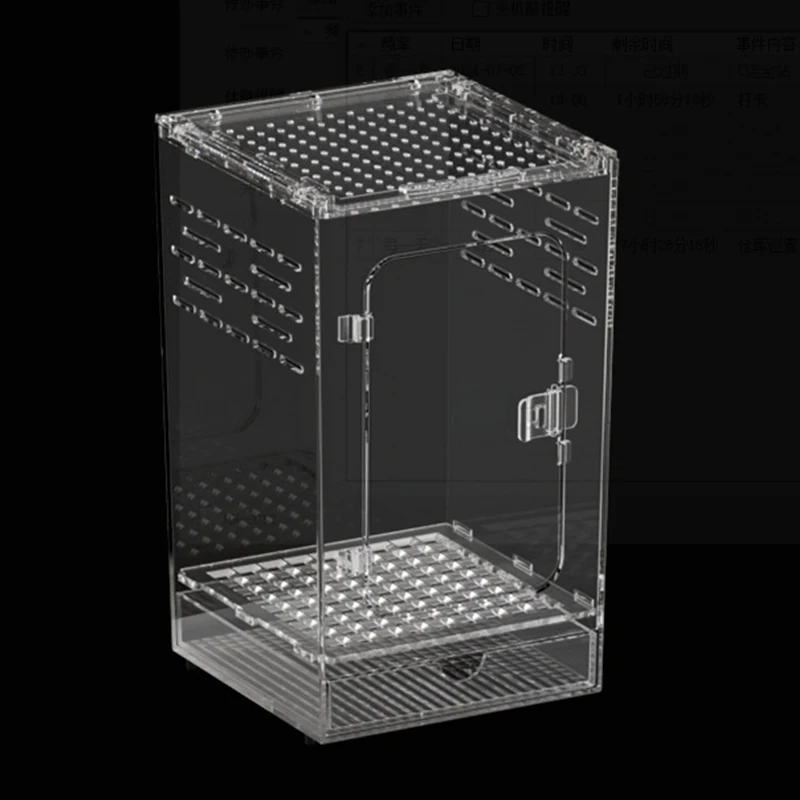 Reptile Terrariums Lizard Gecko Terrarium Front Opening Reptile Breeding Cage Mini Transparent Landscaping  Acrylic Arboreal Box