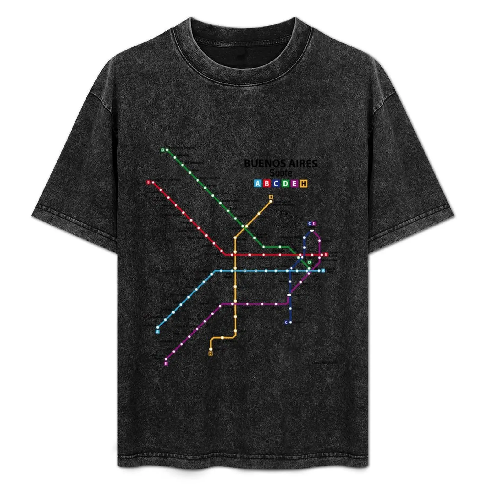 BUENOS AIRES Metro (Subte) Network T-Shirt graphic shirts blanks tshirts for men