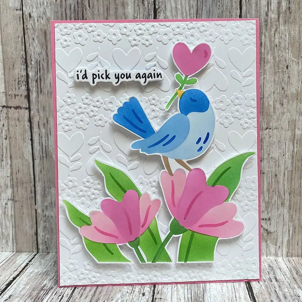 كرافت التخليص عيد الحب الحب الطيور الزهور Stencil DIY بها بنفسك صنع بطاقة القصاصات ورقة لوازم الحرف الديكور #3