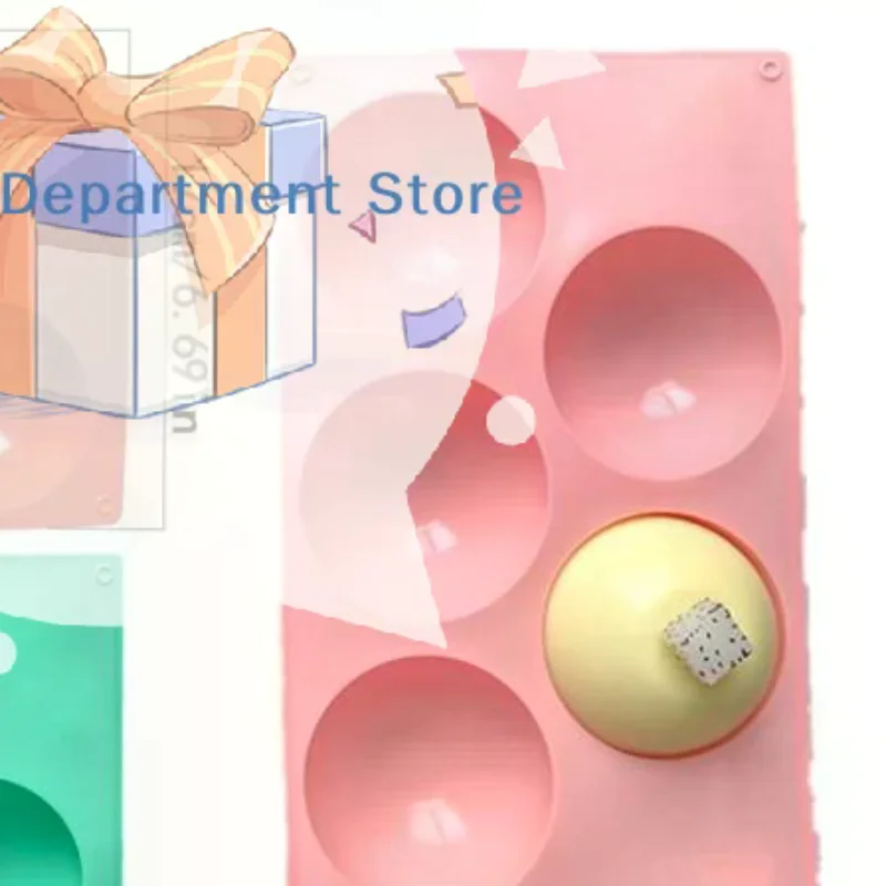 5 Holes Circular Footprint Silicone Baking Mold Food Grade Flexible DIY Mould for Cake Fondant Cookie Pastry Home Party Baking