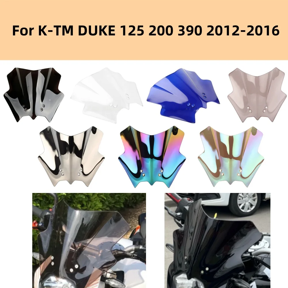 

DUKE-125-200-390 Motorcycle Double Bubble Windshield WindScreen Screen For K-TM DUKE 125 200 390 2012-2016 DUKE 125 200 390