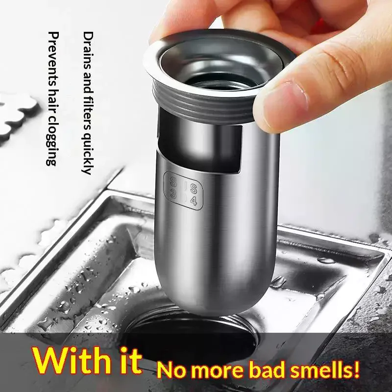 Shower Floor Drain Backflow Preventer, 304 Stainless Steel Sewer Filter for Bathroom and Toilet