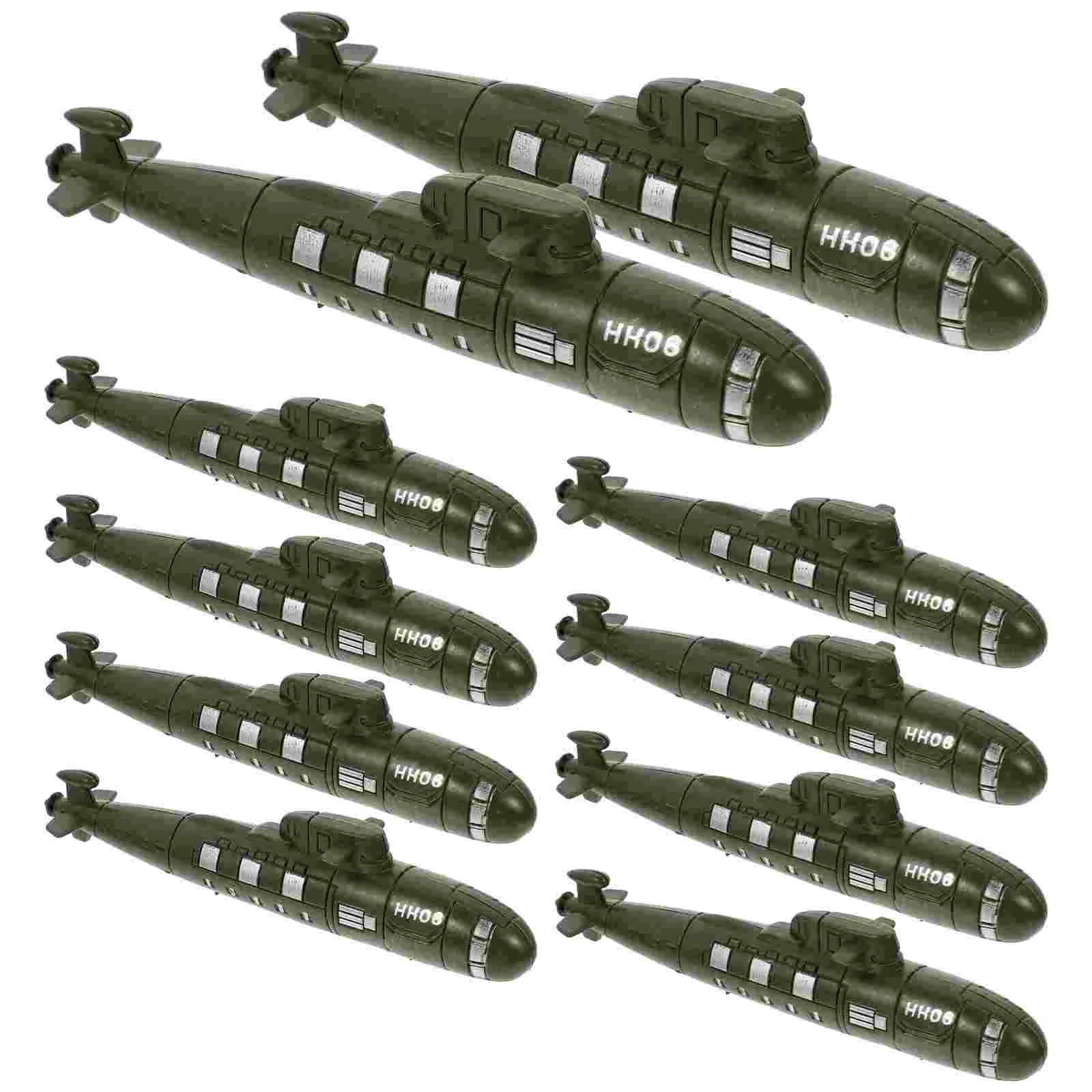 

10 Pcs Simulated Submarine Warships Model Mini Landscaping Submarines Desktop Ornament Models Navy Accessories Child