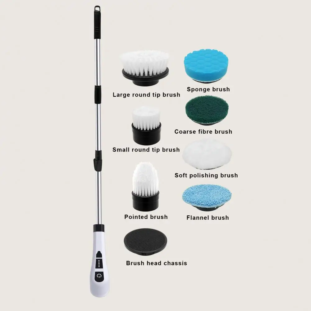 Electric Floor Scrubber Scrubber Brush Rechargeable Electric Spin Scrubber with 7 Versatile Brush Heads for Tub Tile for Super