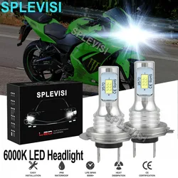 2x70W Pure White Motorcylce LED Headlight Bulbs 6000K Kit For Kawasaki Ninja 250 300 650 ZX6R ZX10 Motorcycle led light