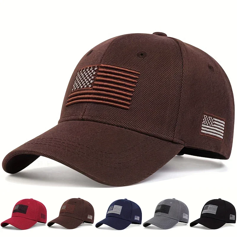 1PC 2026New Model Unisex American Flag Embroidery Baseball Caps Adjustable Casual Hats Spring and Autumn Outdoor Sunscreen Hat