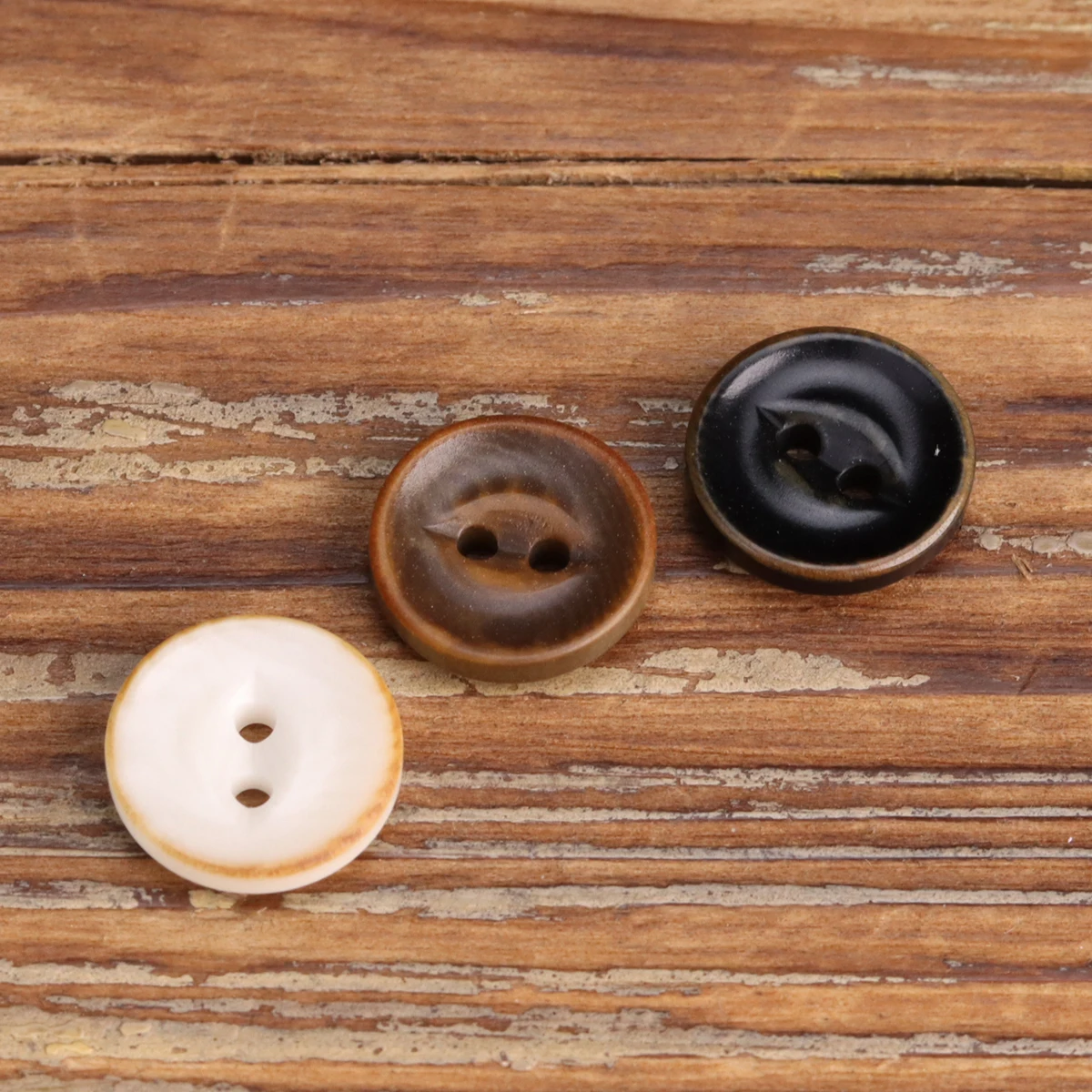 10pcs Natural Corozo Buttons For Shirt 11.5mm White Brown Black Scorched Rim Apparel Designer High Quality Sewing Accessories