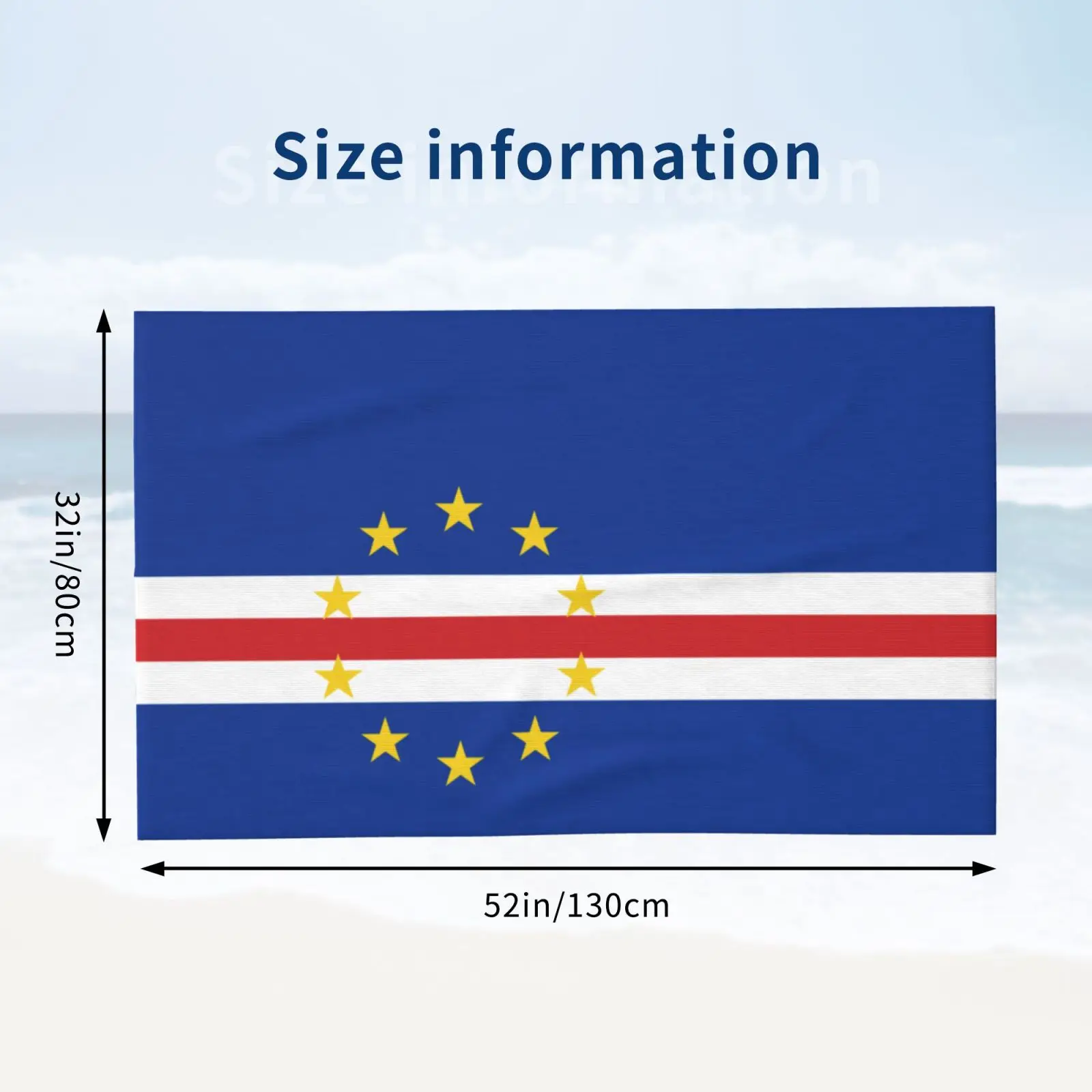 Cape Verde Flag Bath Towel Quick Dry Super Absorbent Towel Swimming Bath Tub Camping Beach Towels Bathing Bathrobe 80x130cm