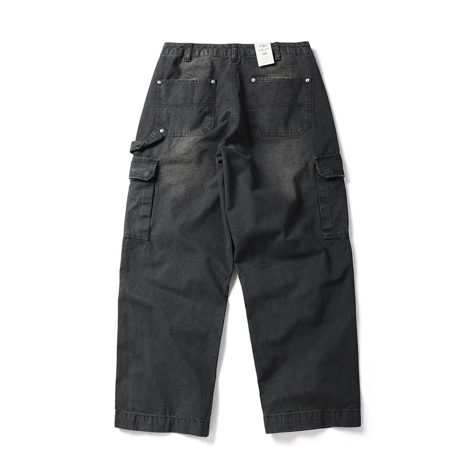 Mens Pockets Cargo Pants Cotton Casual Trousers Men Streetwear Wide Leg Function Paratrooper Pant Cityboy Baggy Logging Pants