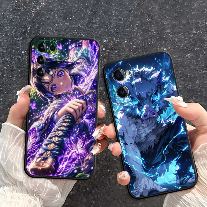 

Fashion Demon Slayer Cool For OPPO Reno 7 A96 A40 A58 5 6 Realme GT A74 A78 Neo2 A74 A78 Find X5 X3 X7 X8 Black Phone Case
