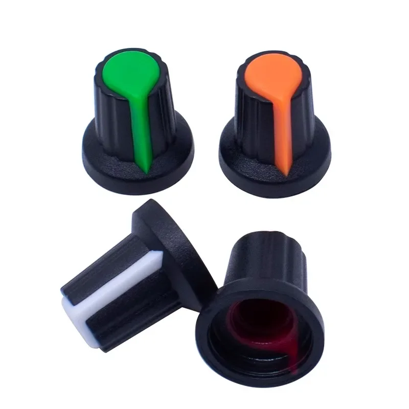 12pcs Potentiometer knob switch ( button A variety of colors) AG2 Plastic knob for Diameter 6mm Plum Handle WH148 switch cap