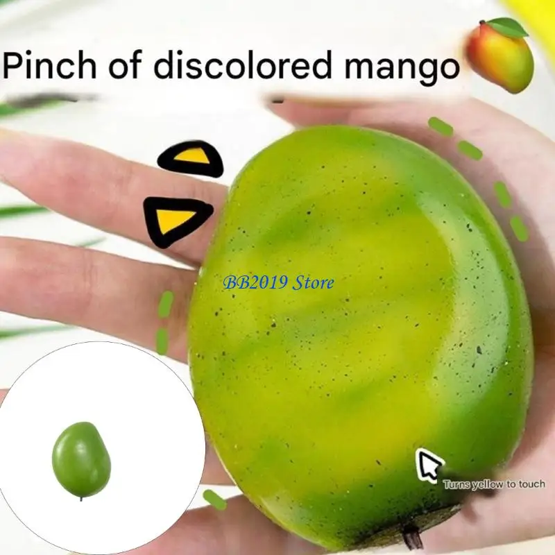 

Q0KB Fun Squeeze Fruit Stress Ball Toy Color Change Design Simulation Fruit Pinch Toy