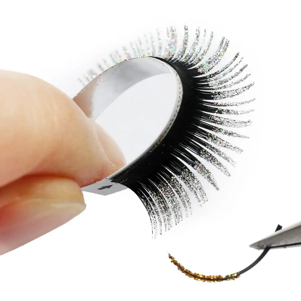 ขนตาปลอม CMICC แบบกลิตเตอร์สีคริสต์มาส ขนตาแบบพัดสำเร็จรูป รัสเซียนวอลุ่ม ความยาวผสม ขนตาปลอมแบบมิงค์