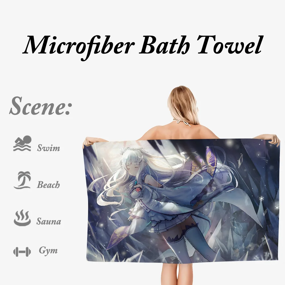 

R-Re Zero E-Emilia Ultra Soft Absorbant Quickdry Large Beach Towels Personalized Gym Sport Bath Towels