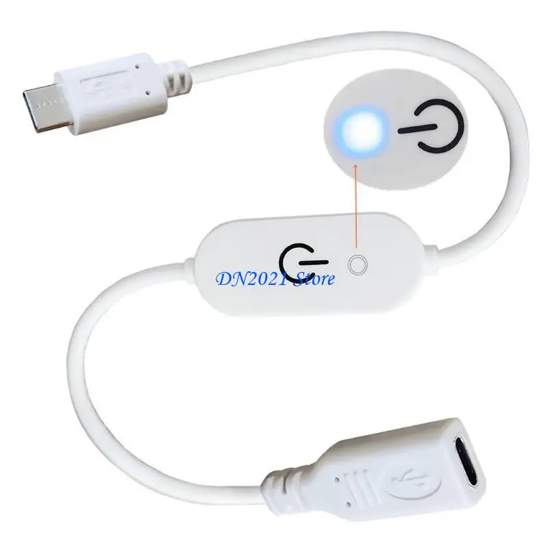 F3KE Type C Touch Control Dimmer Switches with Blue LED Cable for LED Strips