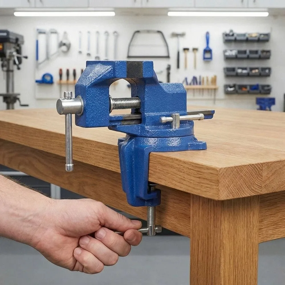 Clamping Cast Steel Portable Small Vice Non-Slip Jaw Compact Heavy-Duty Work Vise Heavy-Duty Compact Clamp Hobbyists