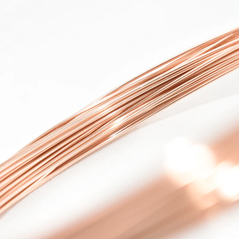 14K Rose Gold Filled Round Wire One Meter Half Hard Gold Filled Beading Wire Handmade DIY Jewelry Making Findings Accessories