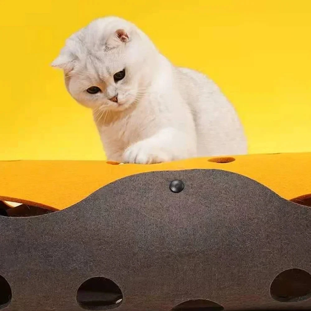 99 Formen Spleißen Katzentunnel Filz Pom Nest Verformbares Kätzchenspielzeug Zusammenklappbares Rohrhaus DIY Interaktives Haustier Pusskatze Betten Matten – Detail 6