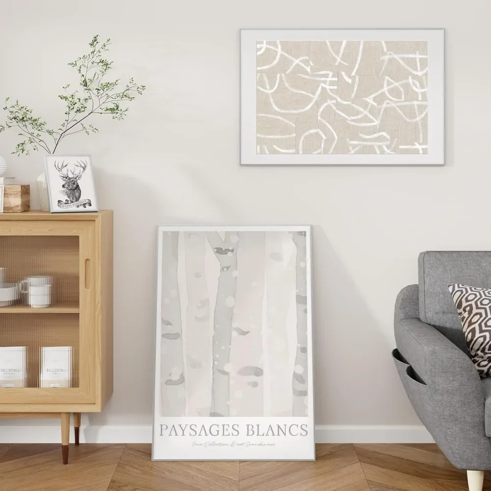 Aluminum 24x36 Poster Frame Picture Frame with White Mat for 20x30, HD Tempered Glass, Metal Photo Frame for Tabletop or Wall