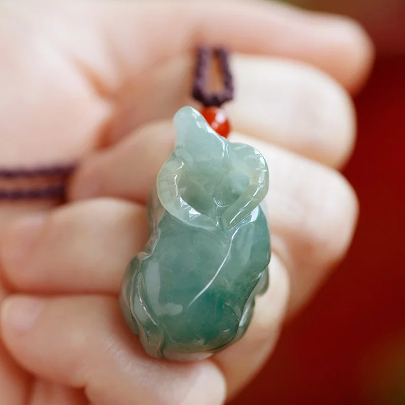 Natural Myanmar jadeite jade zodiac Ox pendant simple retro pendant temperament  jewellery fashion for women men lucky