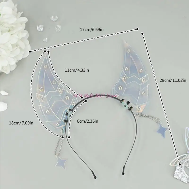 49me 기계 상어 이빨 귀 머리띠 코스프레 코스프레 의상 헤어 홈 파티 애니메이션 헤드웨어 역할 연극 액세서리