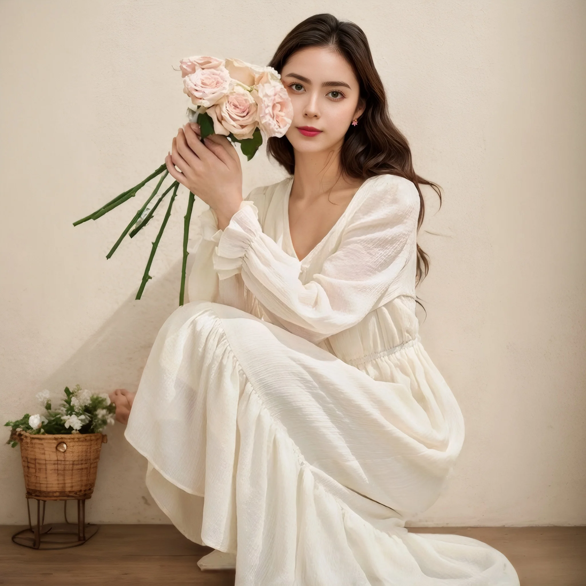 Robe à manches longues en dentelle texturée pour femmes, douce, premier amour, atmosphère, col en v, taille cintrée, liste A, printemps 2025