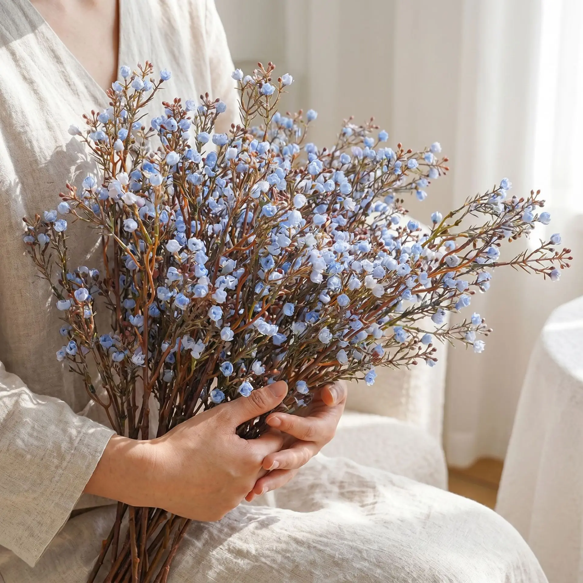 10Pcs Artificial Latex Gypsophila Flowers Wedding Road Guide Decor Fake Flowers Baby Breath Bridal Bouquet Home Room Decorations