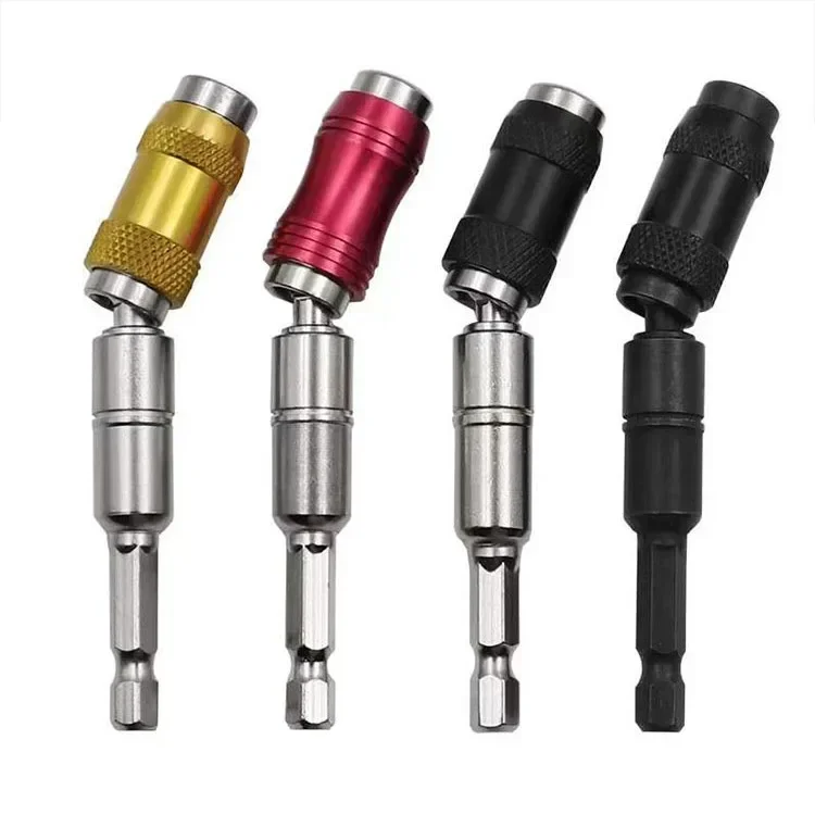 

1/4" Pivoting Magnetic Screw Drill Bit Tip Holder Screwdriver Woodworking Tools Quick Change Locking Guide Bit Extension Rod