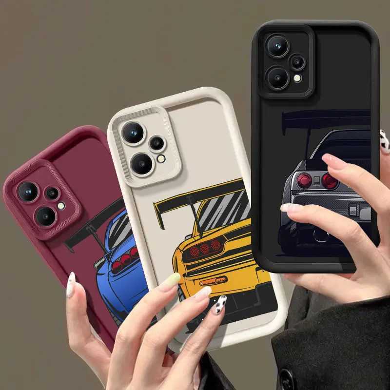 

Cartoon JDM Sports Car Phone Case For Realme 8 9 11 14 12 13 Pro Plus C33 C35 C21Y C53 C55 C63 C65 C67 C71 C75 GT 3 6 NEO5 Cover