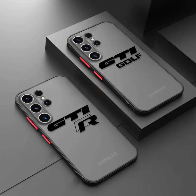 Luxury GTI-Logo Cars Phone Case For Samsung Galaxy S24 S23 S22 S21 S20 Ultra FE S10 S9 Plus 5G Note 8 9 10 20 Lite Matte Funda