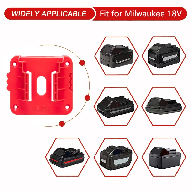 For Milwaukee 18V Li-ion Battery Battery Holder Battery Mount Battery Base Bracket Battery Cover Dock Storage Rack