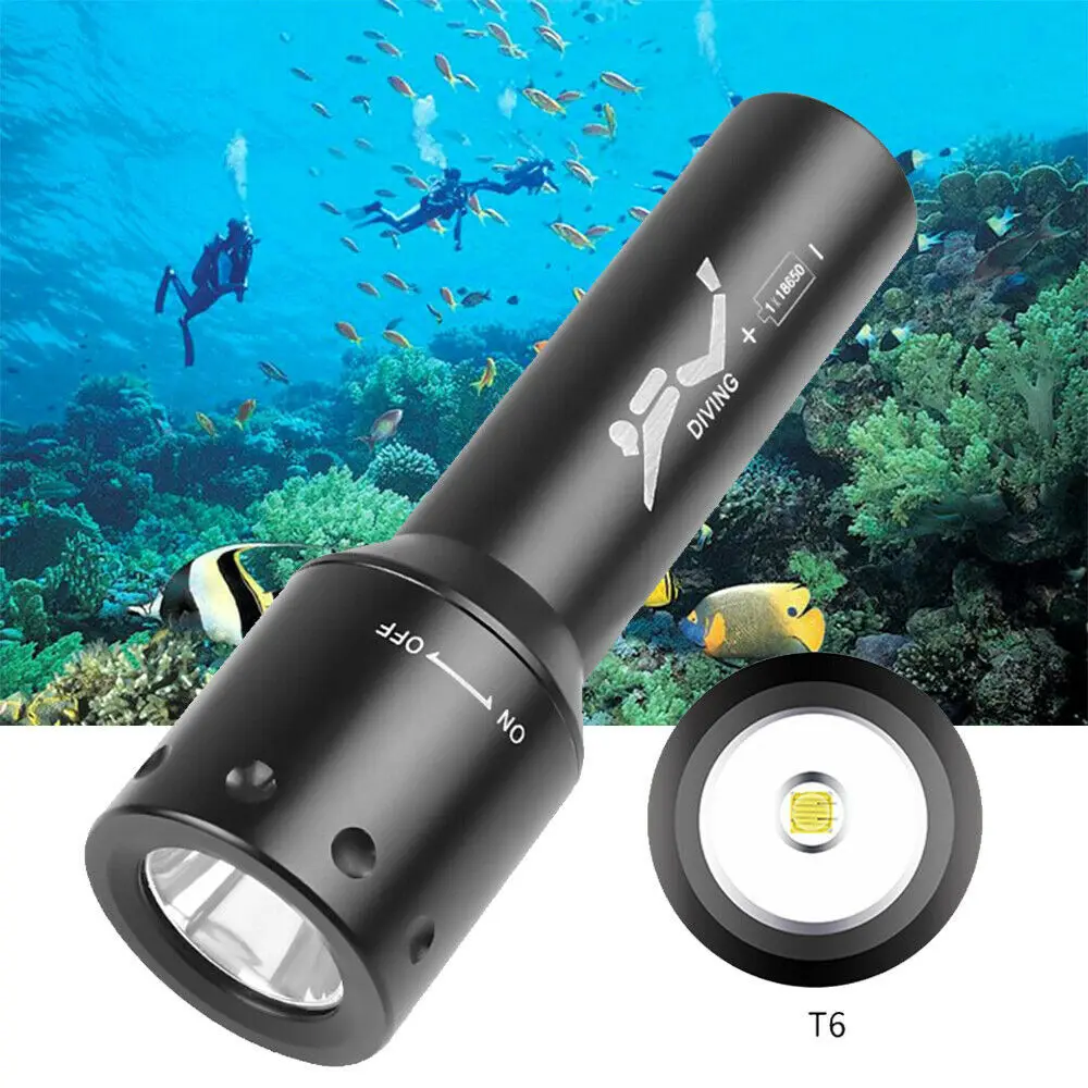 

D2 Super Bright LED Flashlight Powerful Professional Diving Light Aluminum Alloy Scuba Diver Diving Flash Light Underwater Torch