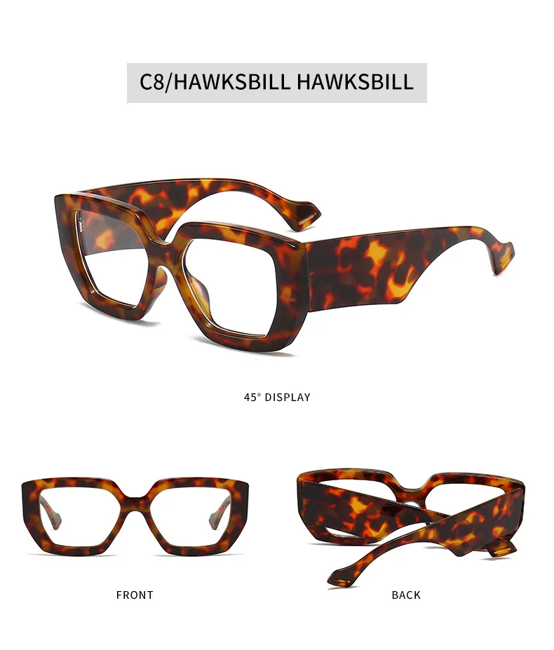 Dicken Rahmen übergroße quadratische Brille für Frauen Mode optische klare transparente Linse Brillen Computer schwarze Brille Retro – Detail 13