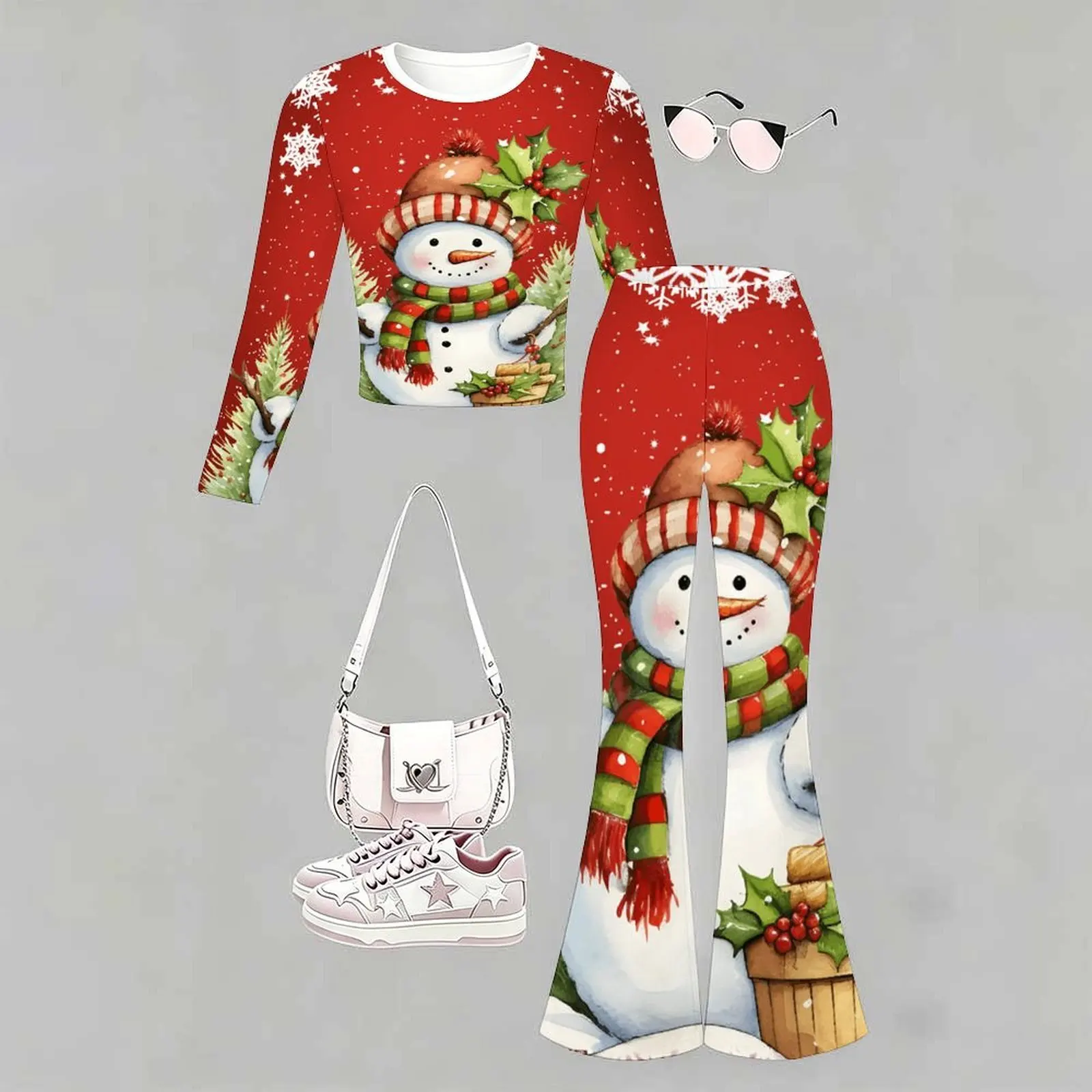 2pcs Children's Casual Pants Autumn Winter Girls' Trendy T-shirt Jogging Pants Slim Two-piece Set Fashion Bell-bottomed Pants