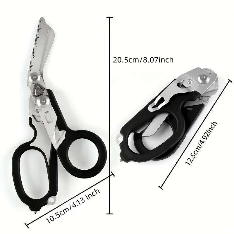 Multi-function Foldable Trauma Shears with Compatible Holster Outdoor Camping Emergency Tools Emergency Response Scissors